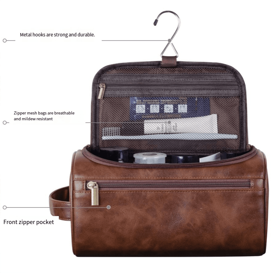 cosmetic bag large capacity waterproof storage travel pu leather toiletry bag multifunctional storage bag