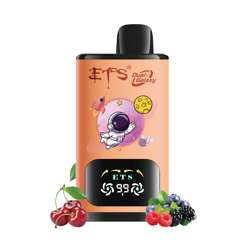 ETS Dual Galaxy 30000 bouffées Vape jetable 2 en 1, saveurs fruitées interchangeables, cigarette électronique rechargeable avec affichage numériq