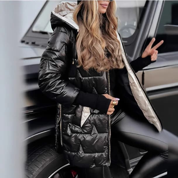 Women's Clothing Winter New Hooded Cotton padded Jacket Medium and Long Cotton padded Jacket