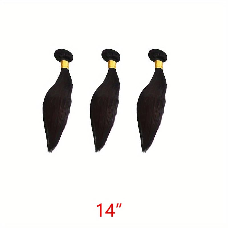 Lot de 3 mèches de cheveux vierges brésiliens de qualité supérieure pour femmes, double trame, cheveux humains non traités, couleur naturelle, l