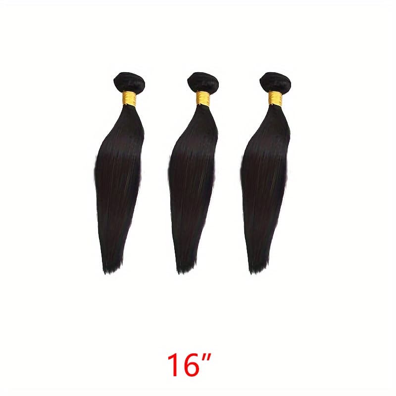 Lot de 3 mèches de cheveux vierges brésiliens de qualité supérieure pour femmes, double trame, cheveux humains non traités, couleur naturelle, l