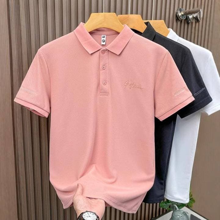 Men's Polo Shirt Short Sleeved High End Turn Down Collar Summer Embroidered Clothing