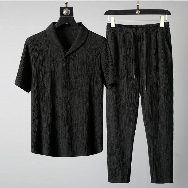 Summer New Trend Mens Suit Thin Korean Short-sleeved Trousers Fashion Leisure Luxury Joker Sports Suit For Men