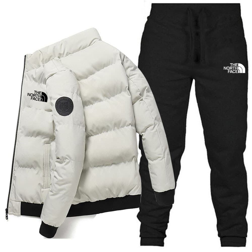 Nouveaux hommes coton veste + pantalon couleur unie imprimé ensemble de sport décontracté