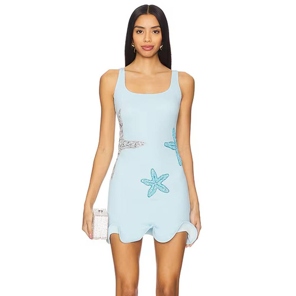 Women's Clothing Summer New Fashion Sequin Embroidery Mini Dress