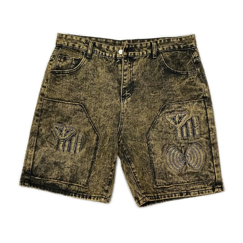 Men's Distressed Slim Fit Denim Shorts - Mid-Length Ripped Jeans For Casual Wear | Hip Hop Style Cotton Stretch-Free Short Pants