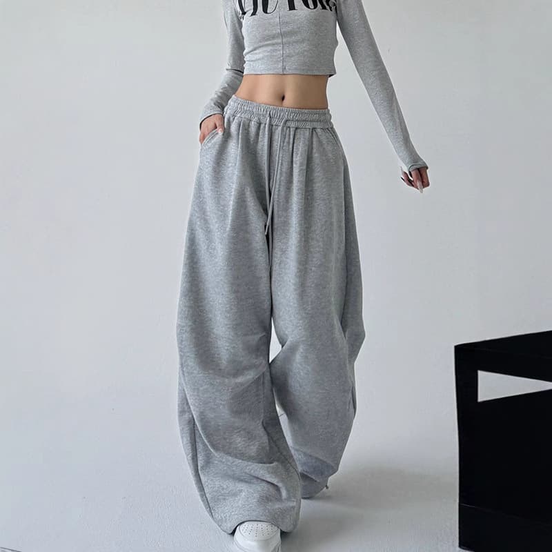 Women's Clothing High Waist Straight Leg Jogger Pants Casual Loose Fit Streetwear Sweatpants With Pockets