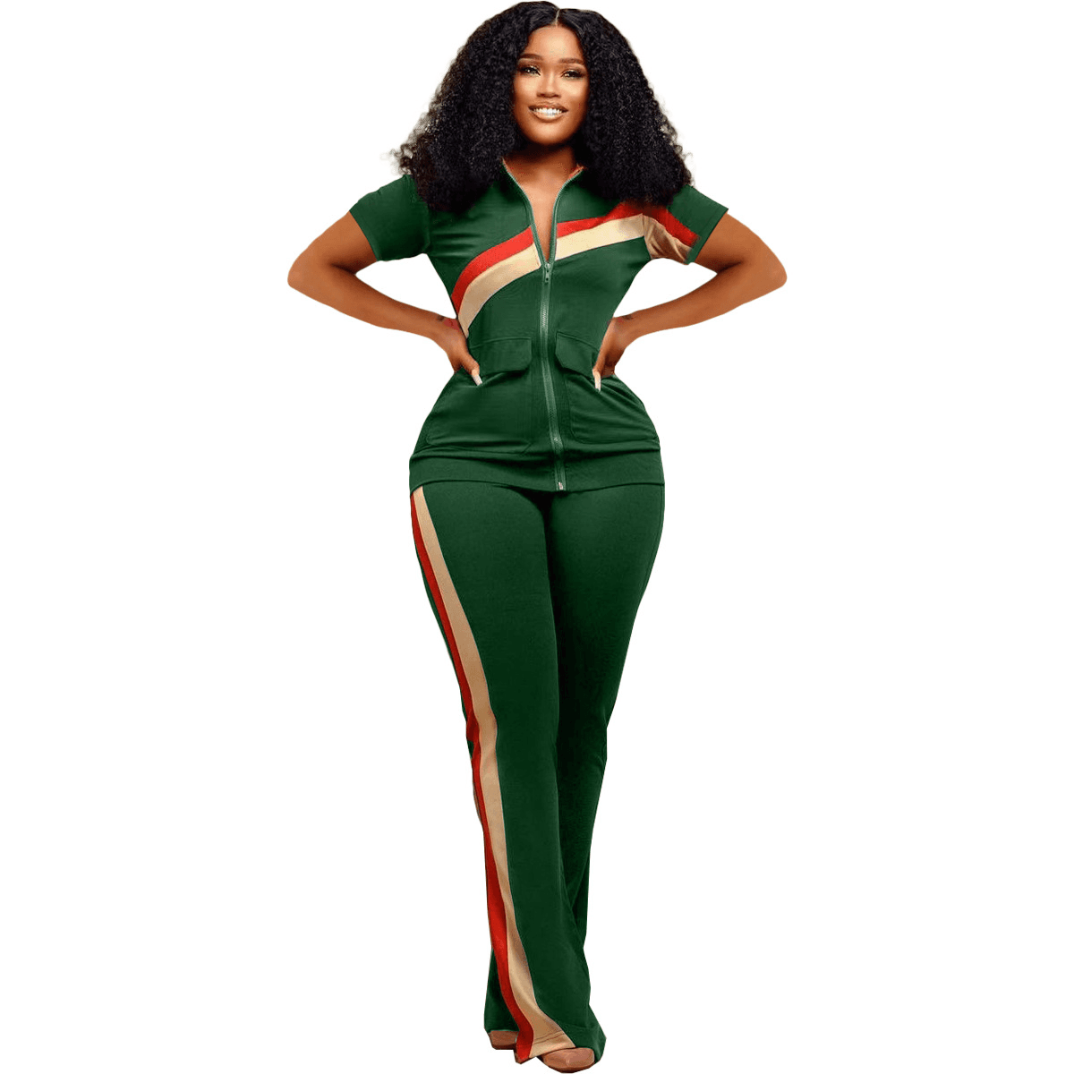 Women's Clothing Independent Station Sports Casual Fashion Two-piece Pocket Suit