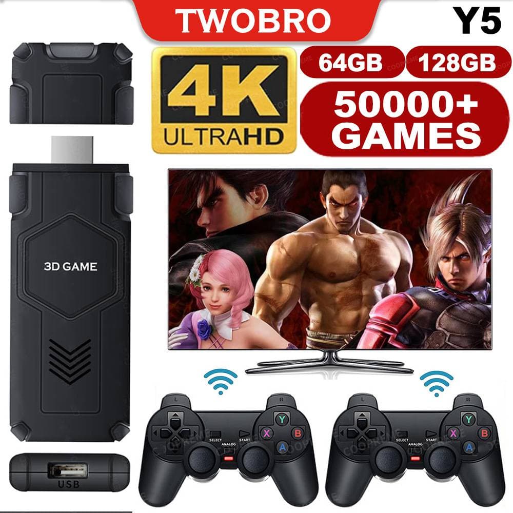 Game Console Y5 High-definition 4K Home HDMI TV PSP Simulator 2.4G Two Player Game Console