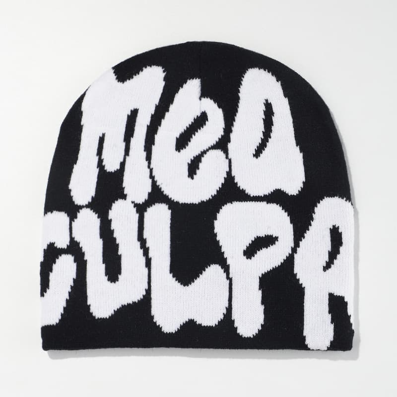 Unisex Hip Hop Knitted Beanie Warm Jacquard Wool Hat Street Style Winter Accessory Popular