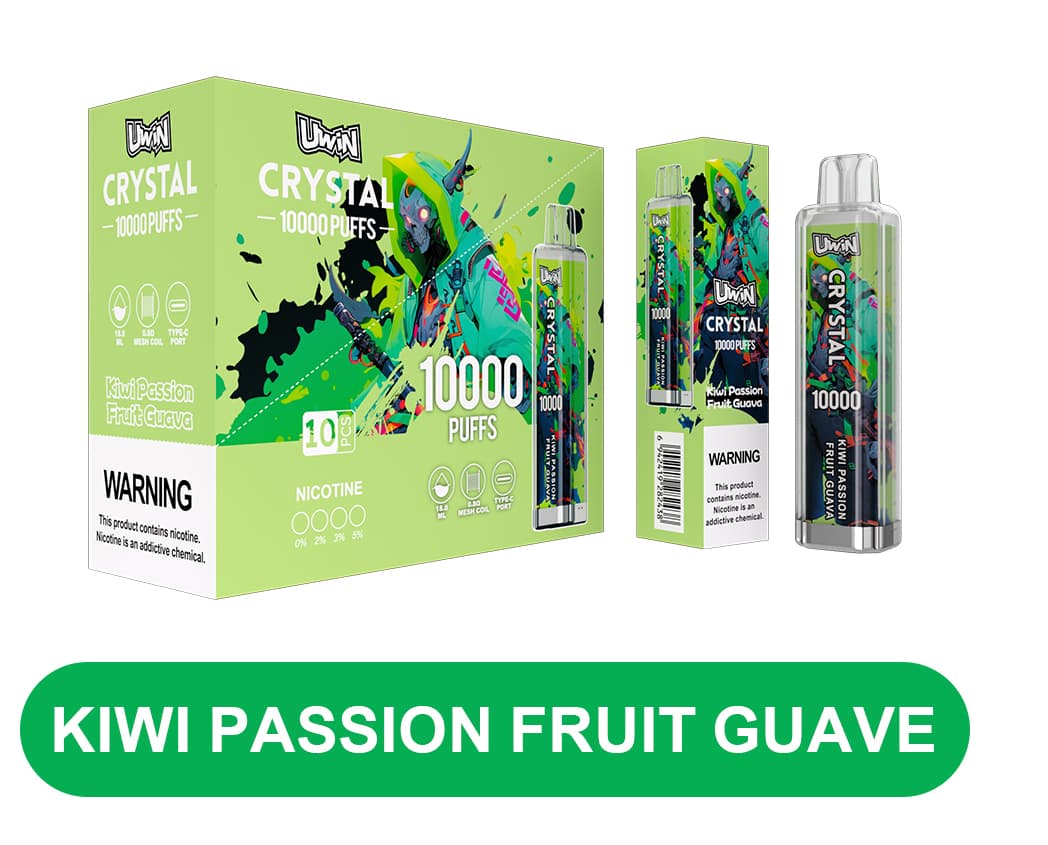 Kit de démarrage de cigarettes électroniques jetables Uwin Crystal, 10 000 bouffées, 15 saveurs, 2, 5 ou 10 pièces