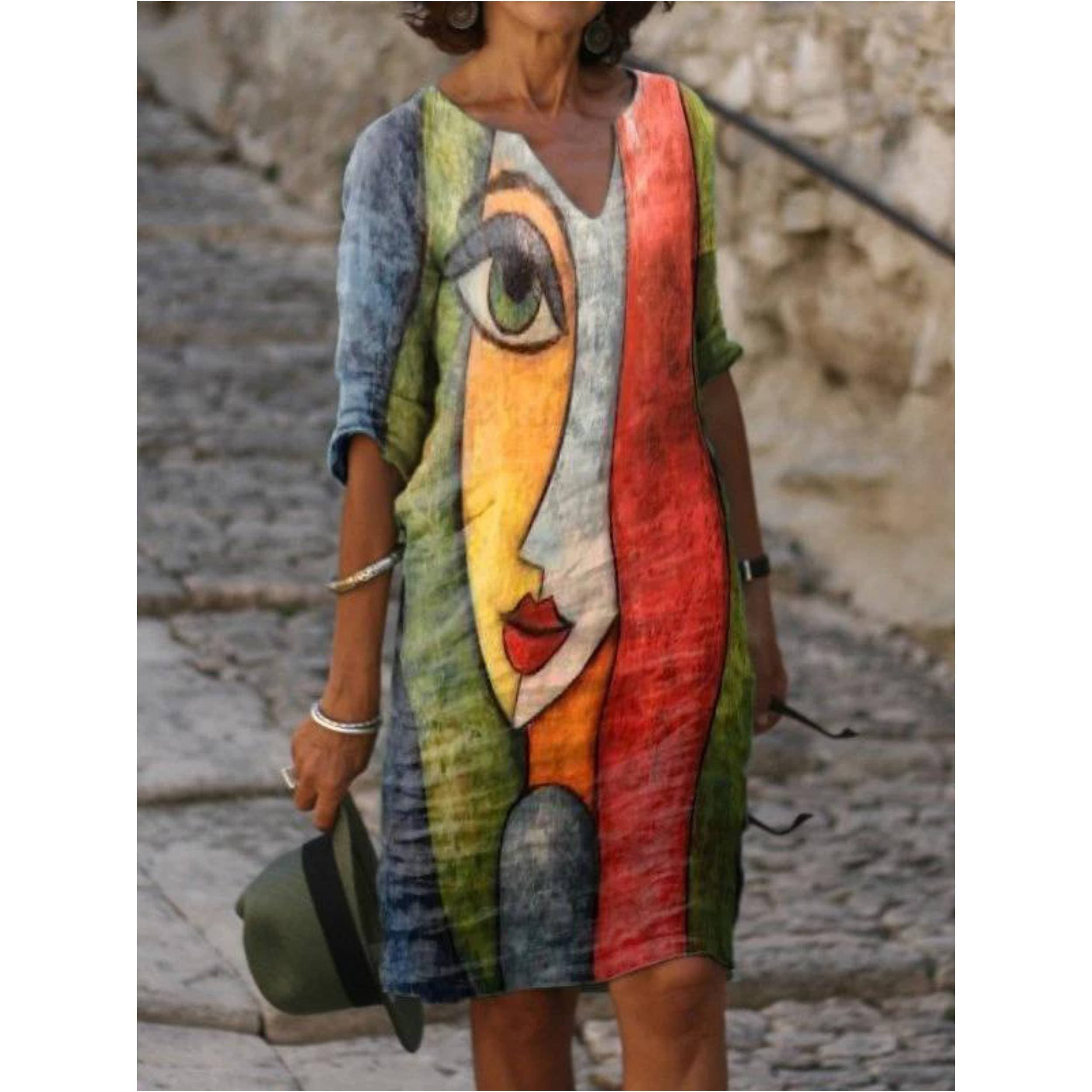 Women's Clothing V-neck Printed Dress