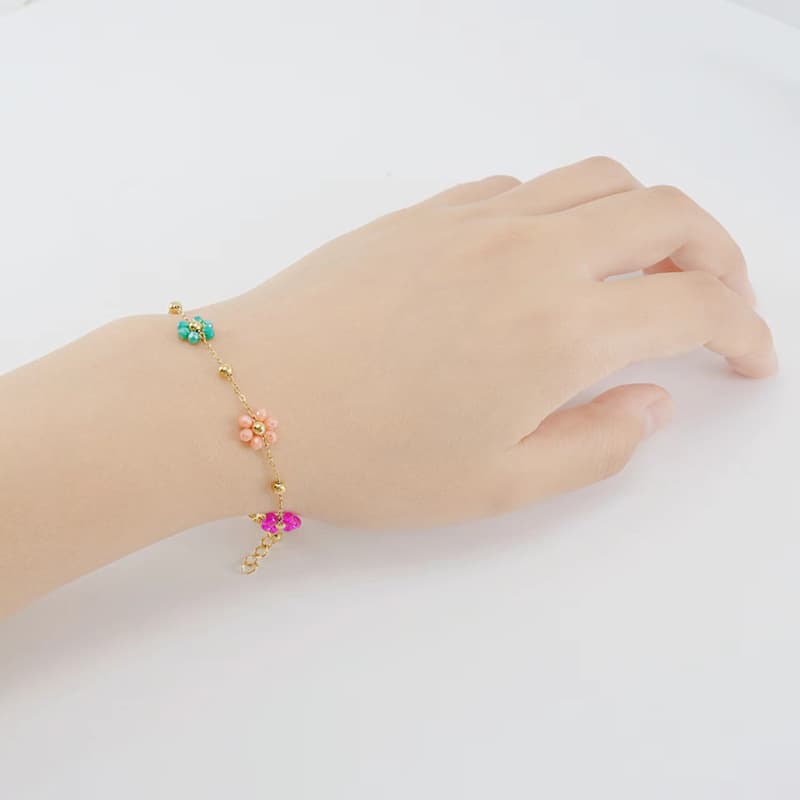 Women's Jewelry Small Fresh Crystal Flower Stainless Steel Bracelet Female Niche Design Ins Style Titanium Steel Necklace Female