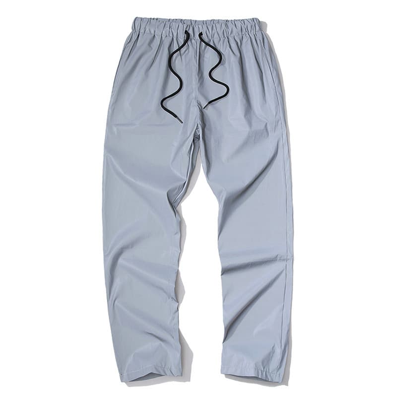 Men's Clothing Reflective Pants, Loose Fit, Straight And Simple Casual Trousers, Korean Style, Men's Glow In The Dark Sports Jogging Pants.