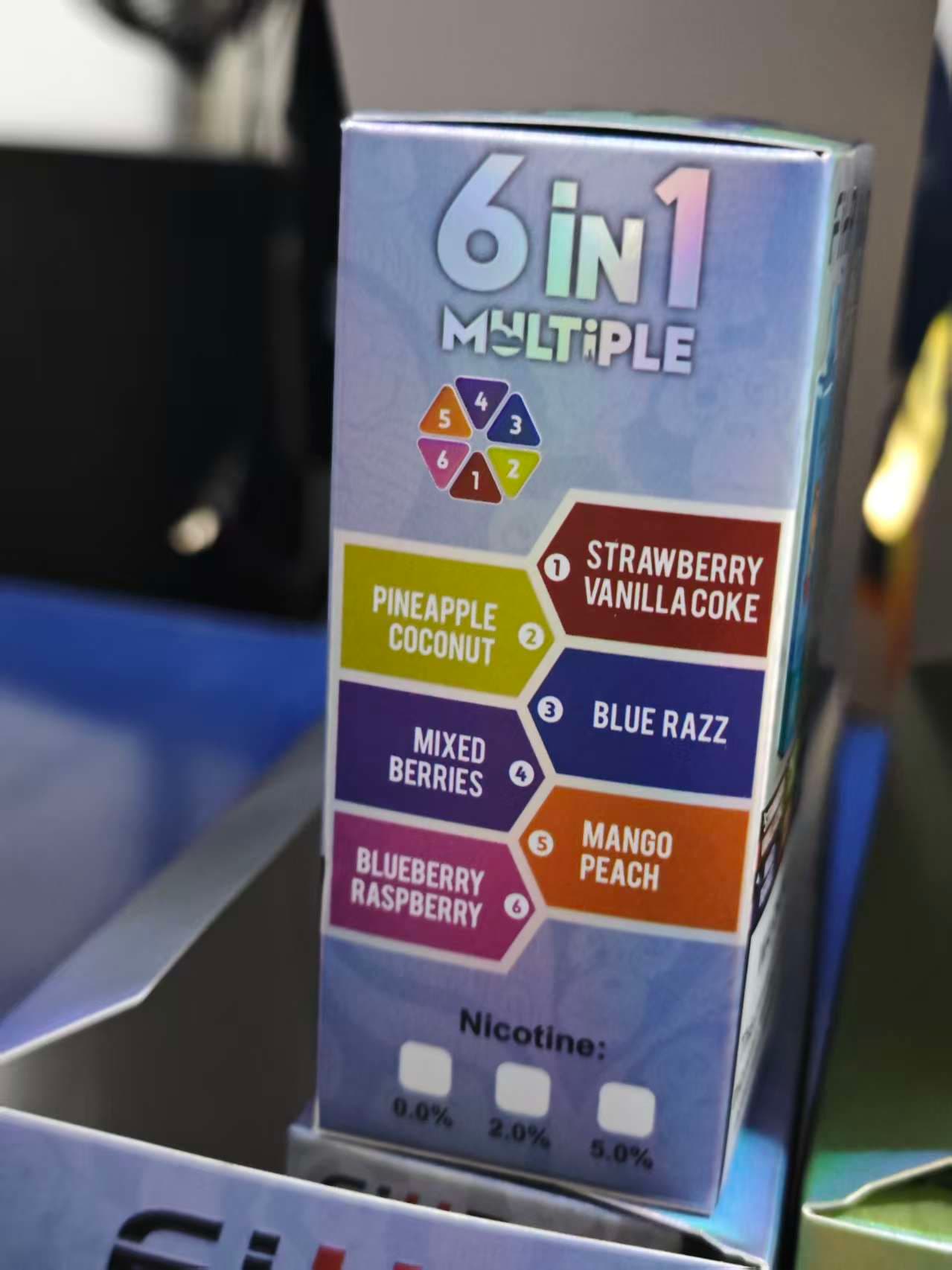 FIHP Multi 120k Vape jetable avec écran LED, multi-saveurs 6 en 1, haute puissance, 120 000 unités, lot de 1 pièce