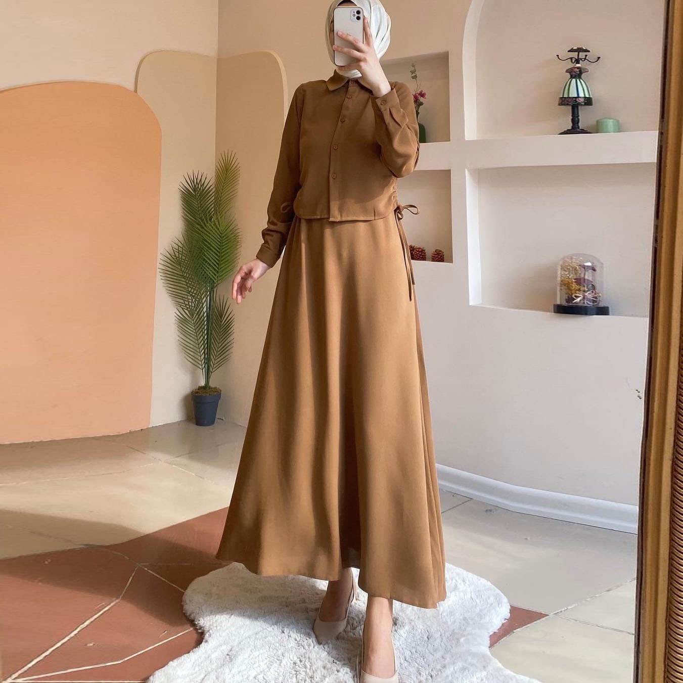 Women's new long-sleeved shirt dress