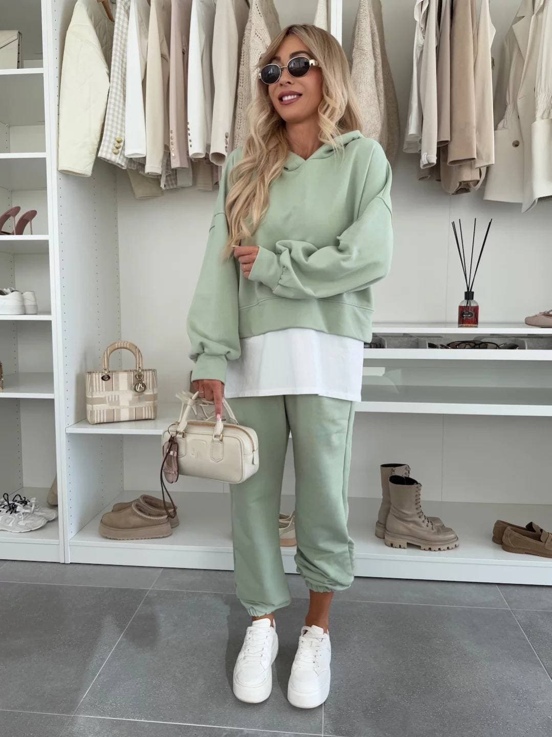 Women's Clothing Casual Color Matching Women's Suit Loose Long Sleeved Two Piece Sweatshirt Sports Trousers Two Piece Suit Female
