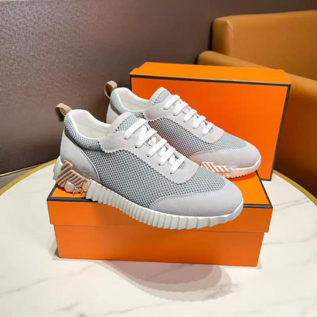 Chaussures de course à lacets et bout rond en maille rebondissante HERMESS, chaussures basses décontractées pour hommes et femmes
