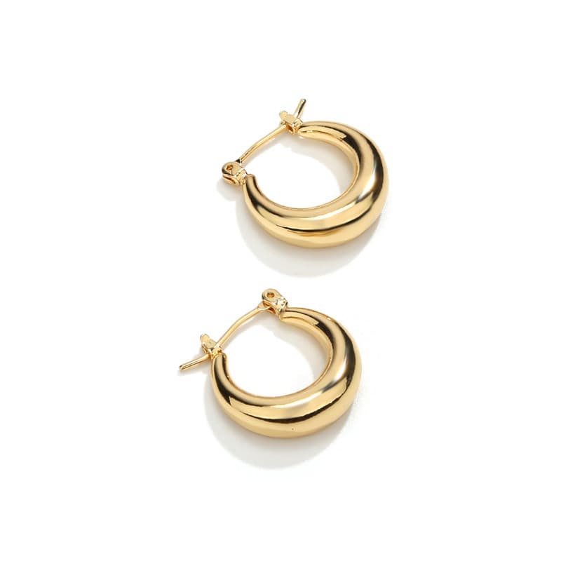 Fashion simple earrings female personality temperament circle round ear clip earrings