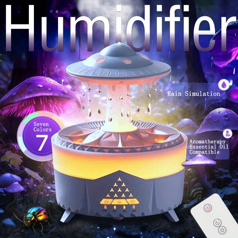 UFO Humidifier & White Noise Machine - Large Capacity Ultrasonic Diffuser With Essential Oil Tray For Home Relaxation
