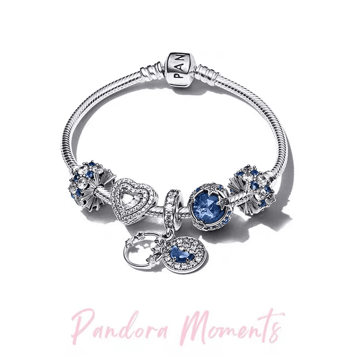 Pandora925 Silver Sparkle Star Bracelet Set Bestie Gift Light Luxury Couple Girl Bracelet