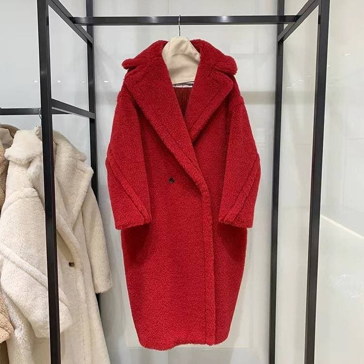 Longline Faux Fur Coat – Notched Lapel Teddy Bear Jacket For Women (9 Elegant Colors, XS-M)​