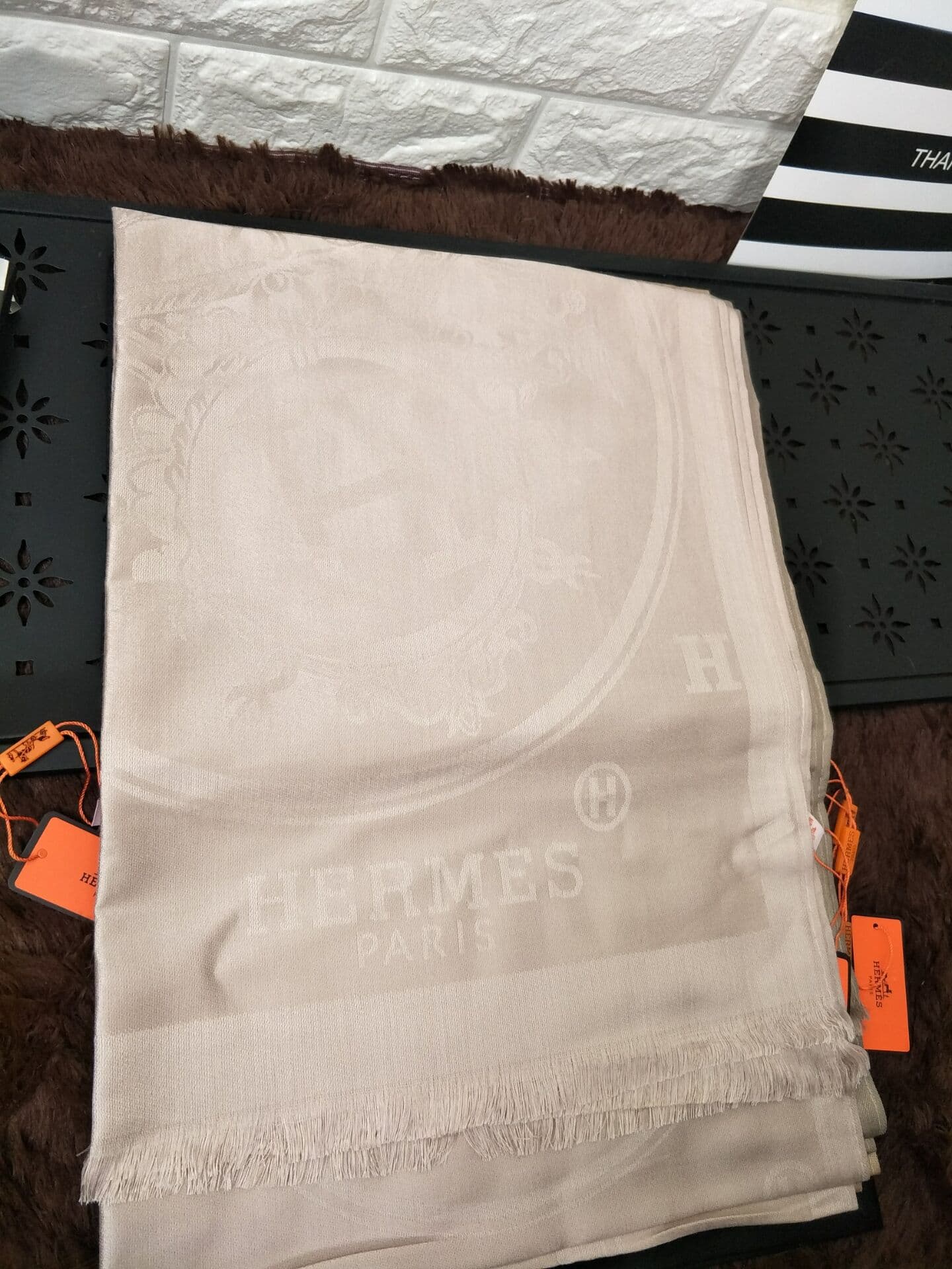 HERMES1 Hiver Men Écharpe En Cachemire Treillis Automne Et Hiver Épais Mode Chaud Sauvage Écharpe Châle