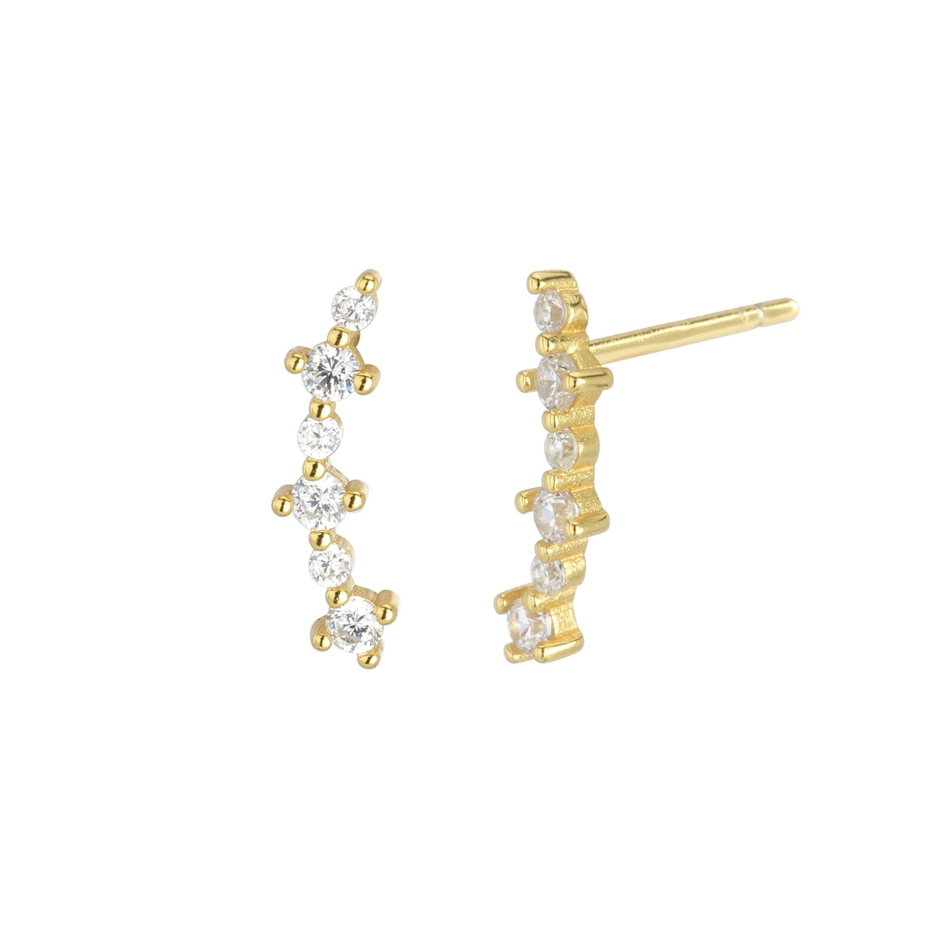 Women's Jewelry S925 Sterling Silver Shooting Star Earrings Shiny Mini Earrings Basic Versatile Row Diamond Small Earrings