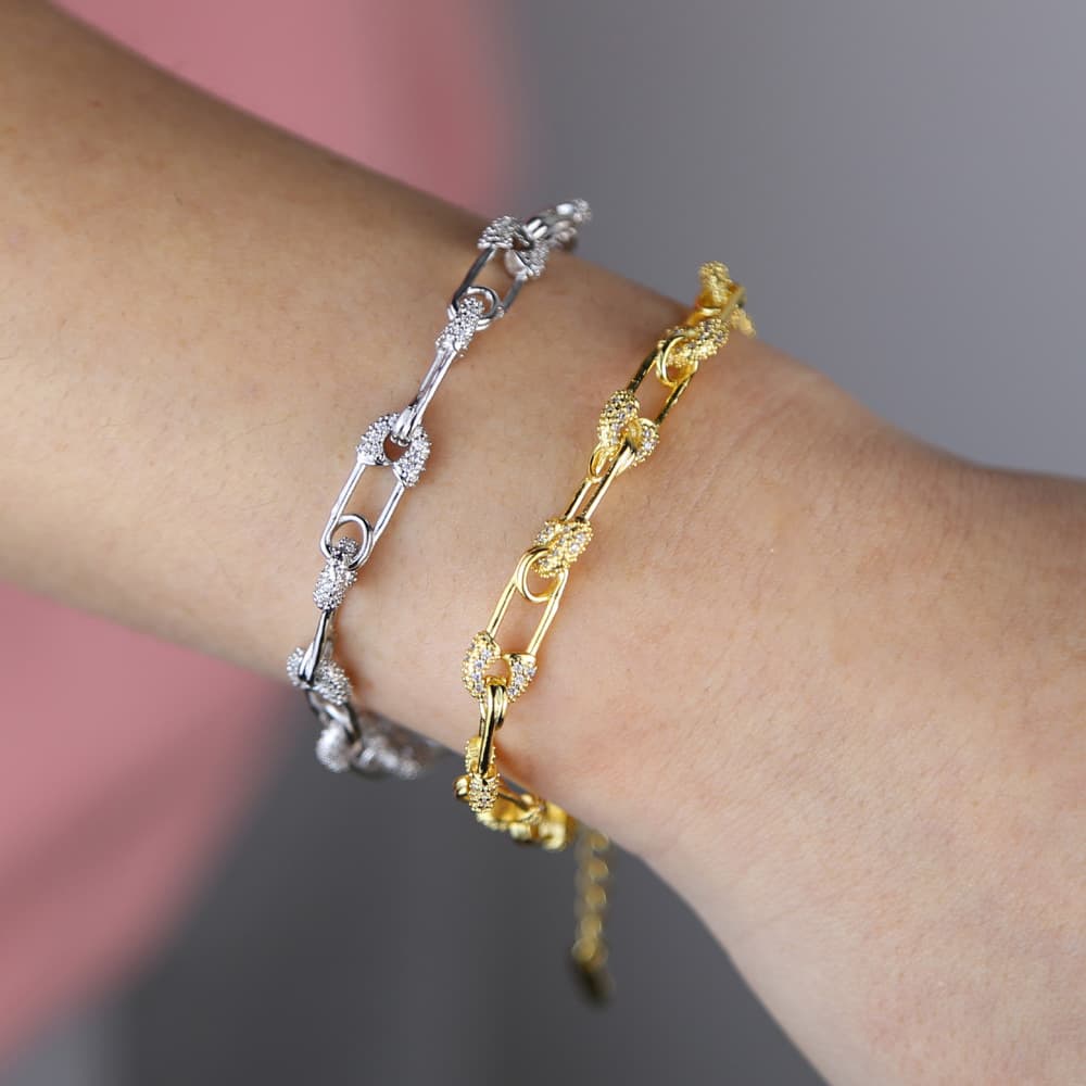 New Style Pin Zircon Bracelet Hip Hop Fashion Trend Ladies Micro Inlaid Zircon Bracelet Jewelry