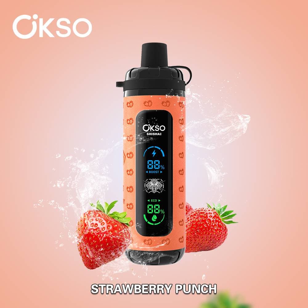 40K Vape - OKSO Max 40 000 bouffées Cherry Fiesta - Pack à prix réduit, économies exceptionnelles - 800 mAh, nicotine 2 %