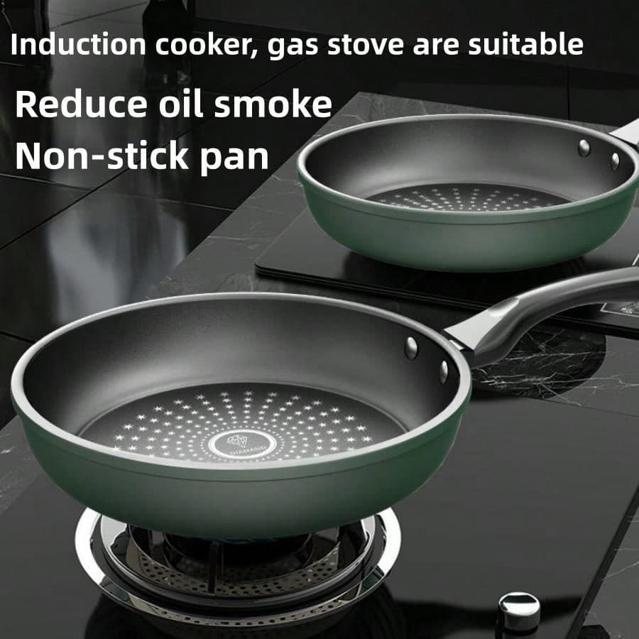 Poêle antiadhésive en fonte de 28 cm, facile à nettoyer, faible dégagement de fumée, sans brûlures, base épaisse, chaleur rapide et uniforme, compatible avec les plaques à gaz et à induction.