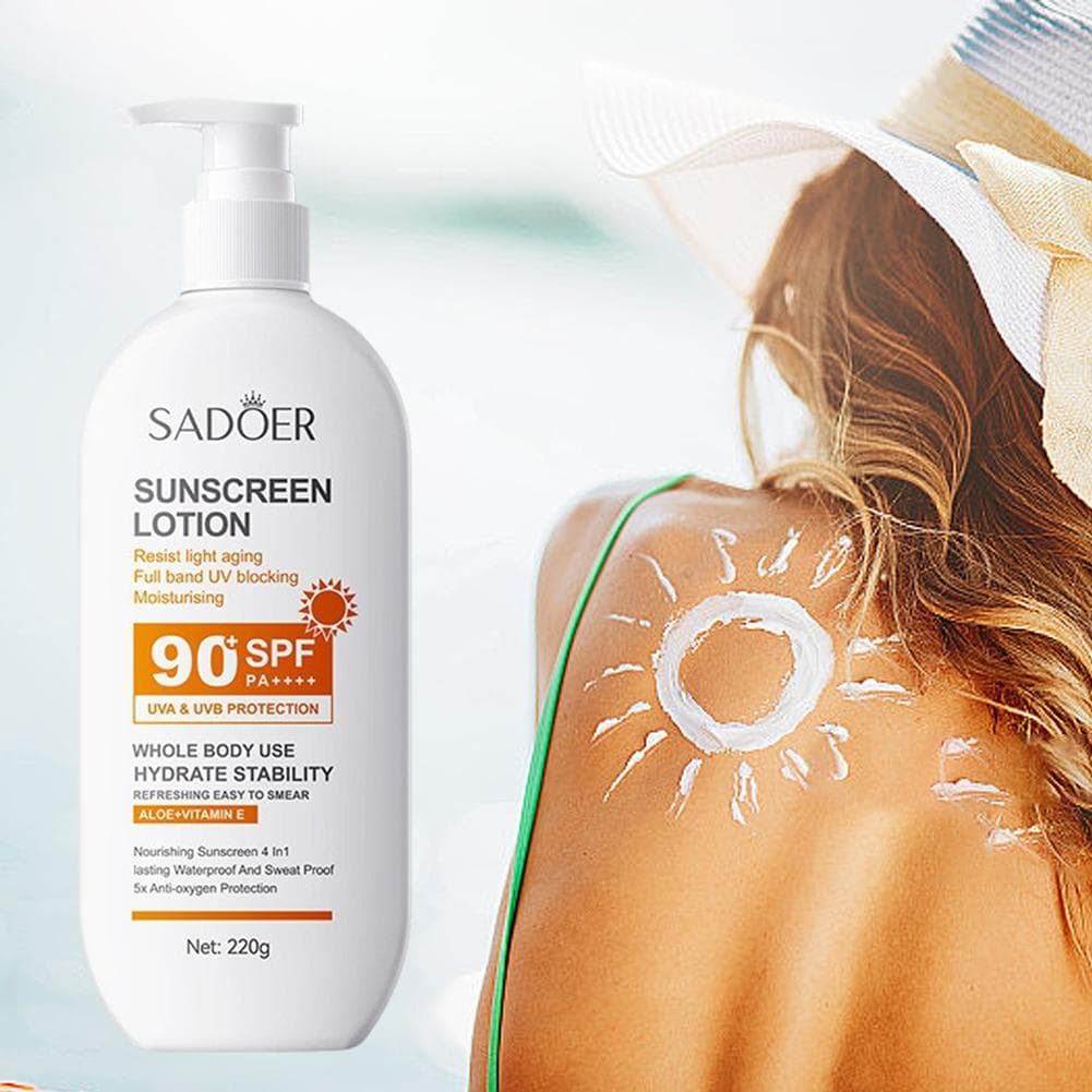 220g Sunscreen Cream SPF 90+ UV Blocking Moisturizing For Sports Active Sunblock Anti Oxidant Isolation Cream Skin Care