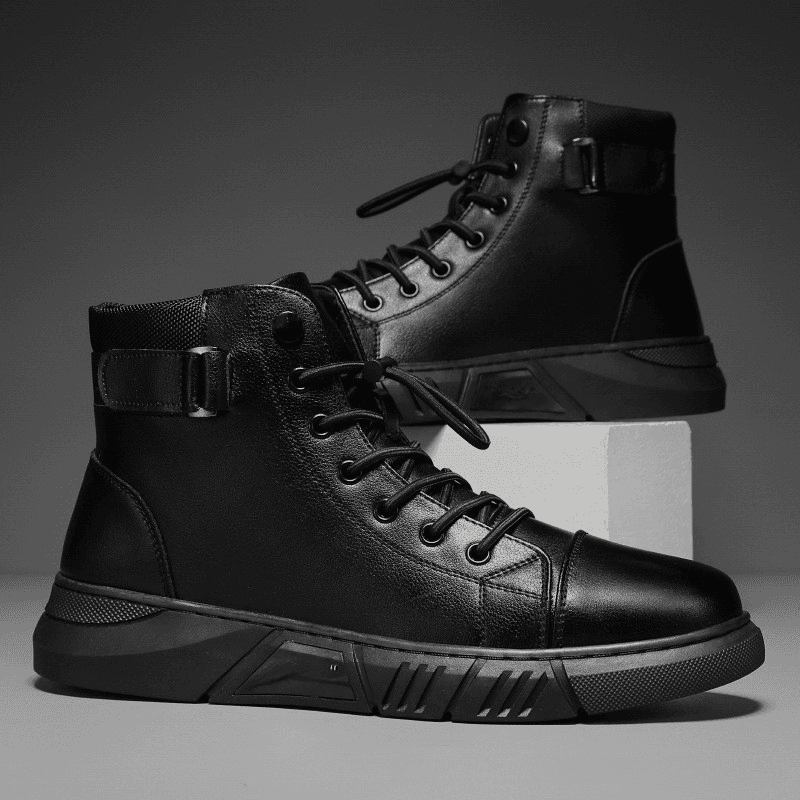 Spring Men's Martin Boots Outdoor Light Shoes British Style All Match Casual Trend Short Barrel Martin Boots