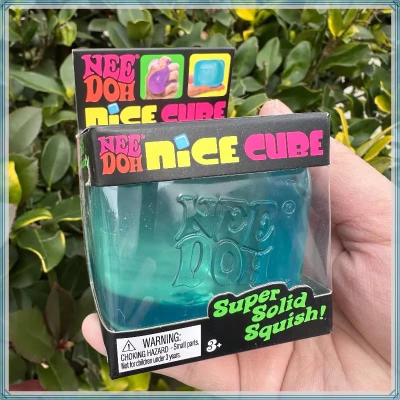 Nee Doh Nice Cube Super Solid Squishy Toy, Translucent Stress Relief Fidget Cube For Adults & Kids