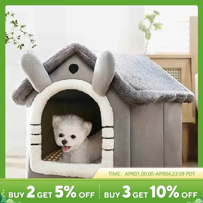 Indoor Warm Soft Pet Tent House Dog Kennel Cat Bed With Removable Cushion Suitable For Small Medium Large Pets