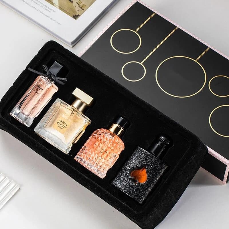 New 520 Valentine's Day Gift Box Perfume Four Piece Set Black Opium Lady Perfume Long Lasting Fresh Fragrance Perfume