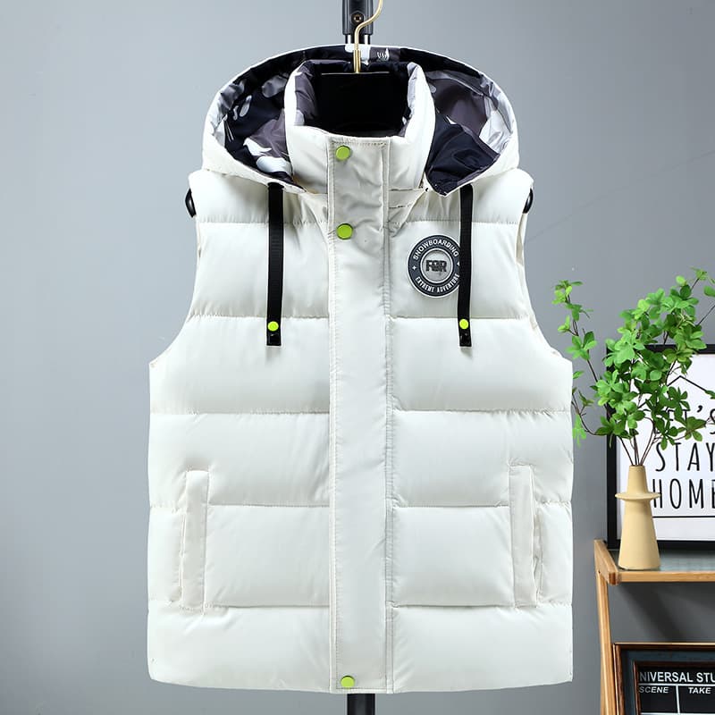 ​​"Men's Quilted Vest – Warm Polyester Puffer Sleeveless Jacket (4 Colors, 7 Sizes)"​​
