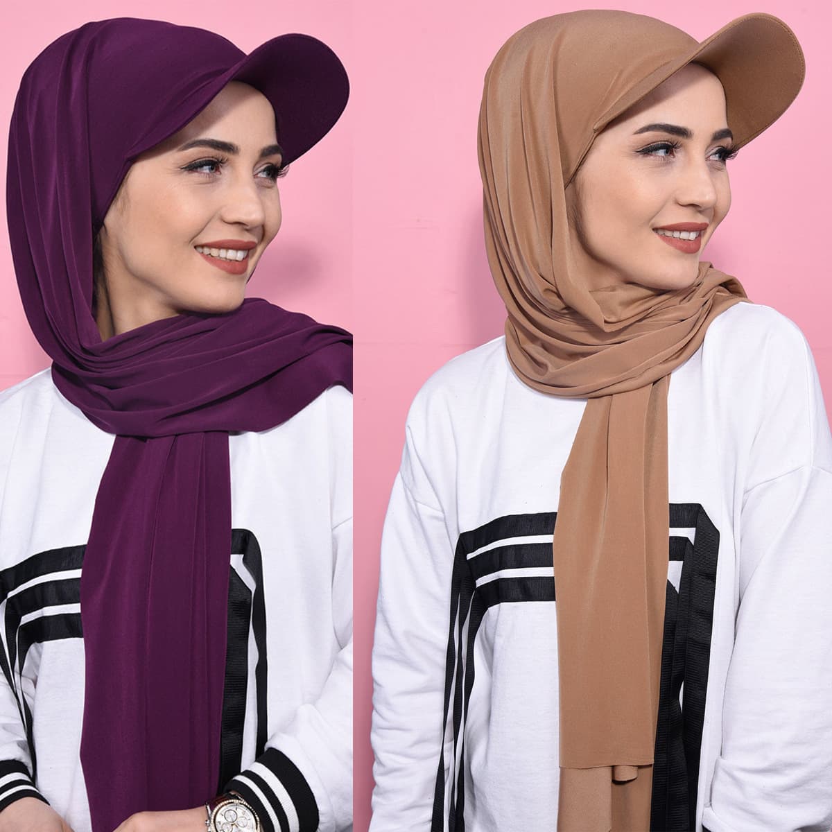 Women's Scarves New Brim Style Solid Color Women's Scarf Hat Middle Eastern All Match Pullover Scarf Muslim Headscarf Hat