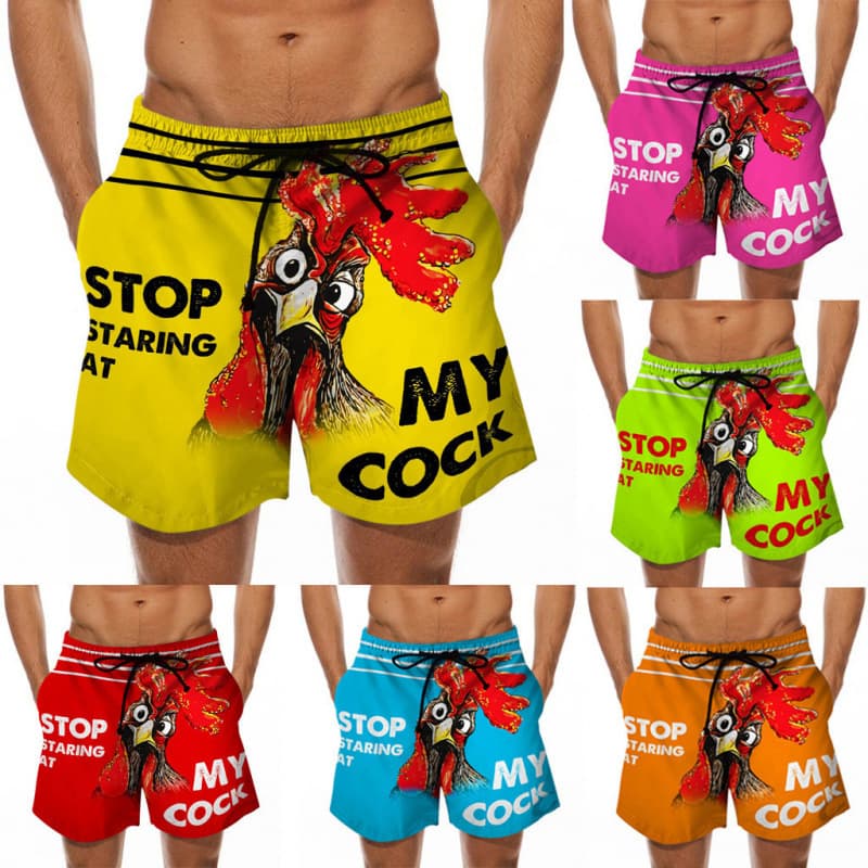 Premium Products New Men's Beach Pants With Fun 3D Funny Printed Swim Trunks And Animal Patterns Casual Shorts