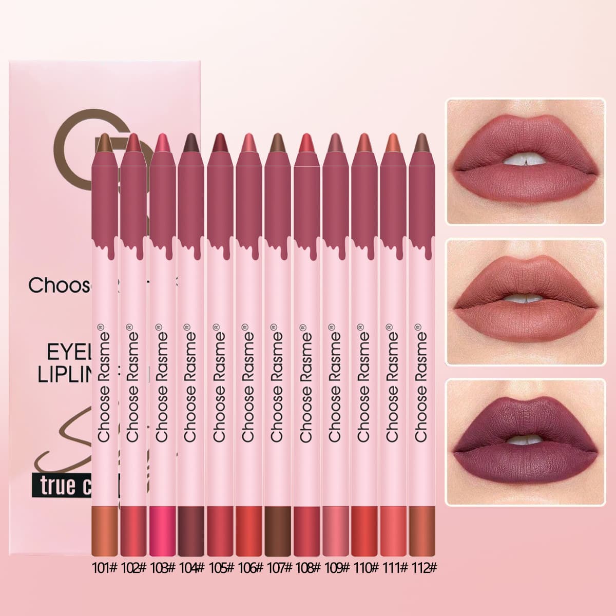 exclusive 12 color matte matte lip liner set waterproof modification hook line nude lipstick pen