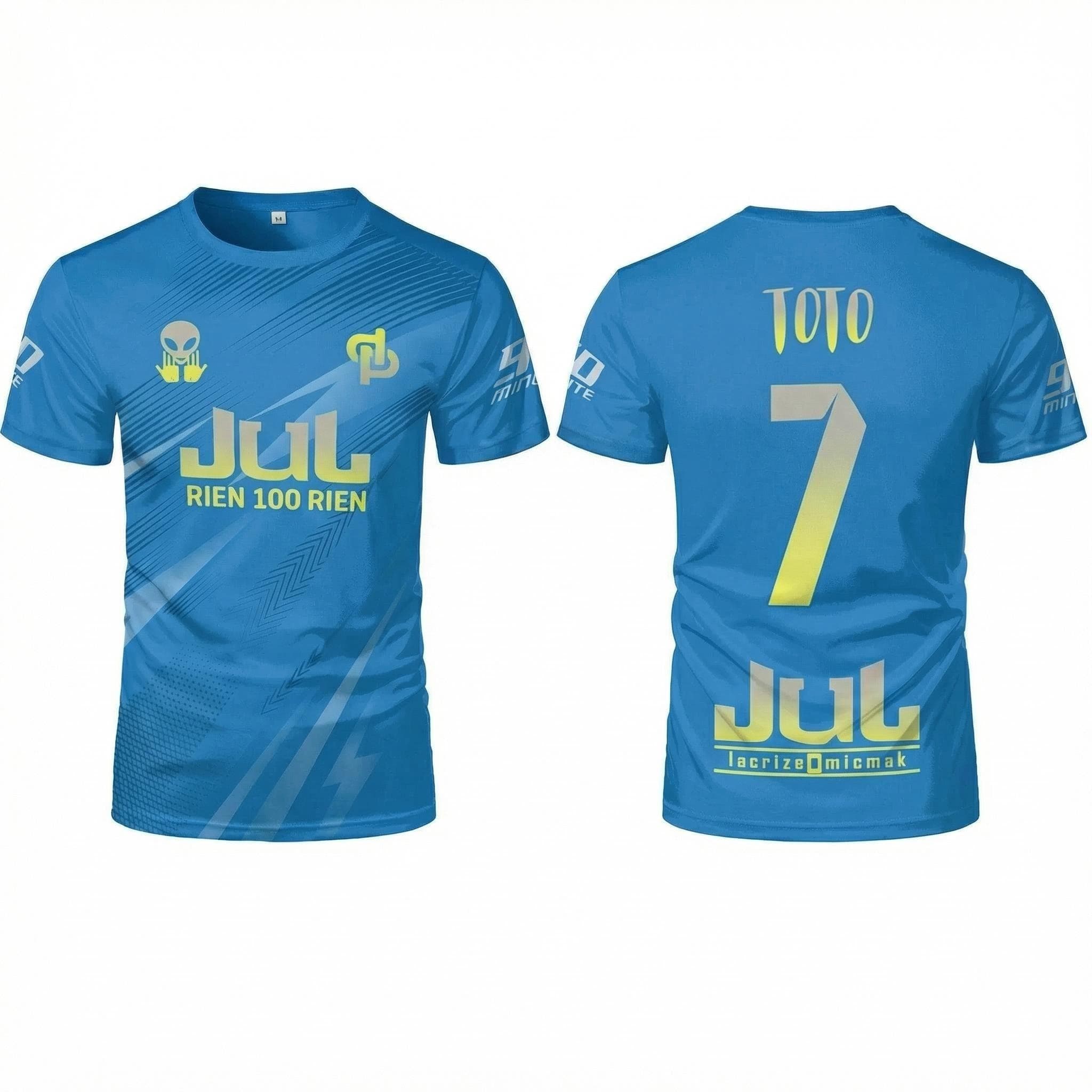 New Breathable Soccer Shirt For Summer Outdoor Training 2026 JUL Toto Ninetta Rien 100 Rien, Round Neck For Men And Women