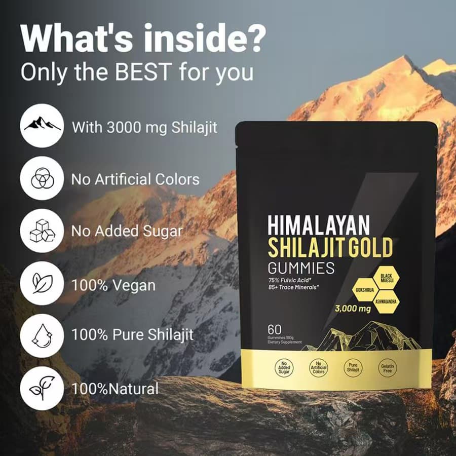 Shilajit 60 Capsules Individually Packaged Original Flavor Gummies Bagged