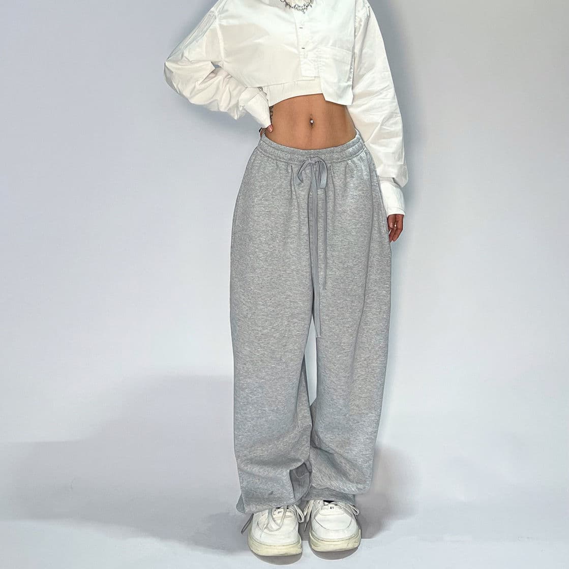 Women's Loose Wide Leg Casual Long Corset Pants Sweatpants