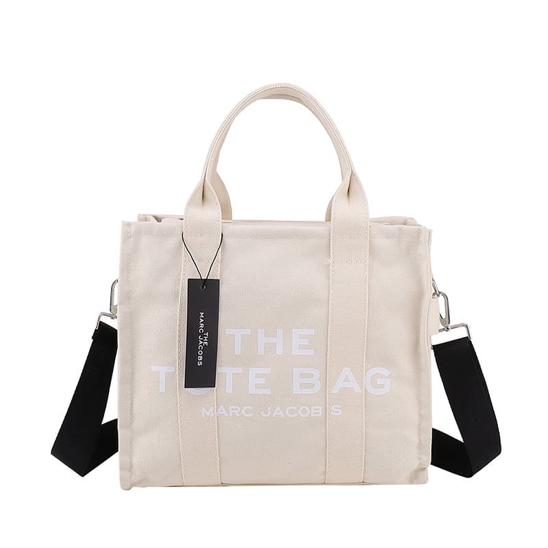 Sac fourre-tout à bandoulière en toile simple avec lettre de grande capacité