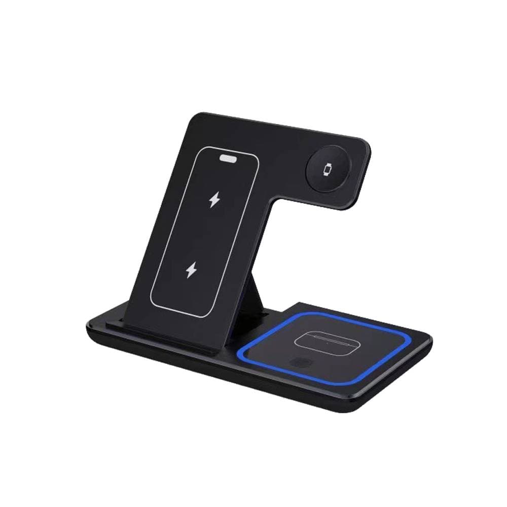 Station de charge rapide pliable 3 en 1, support de charge sans fil 15 W compatible avec iPhone 15, 14, 13, 12, 11/Pro/Max/Mini/Plus, X, XR