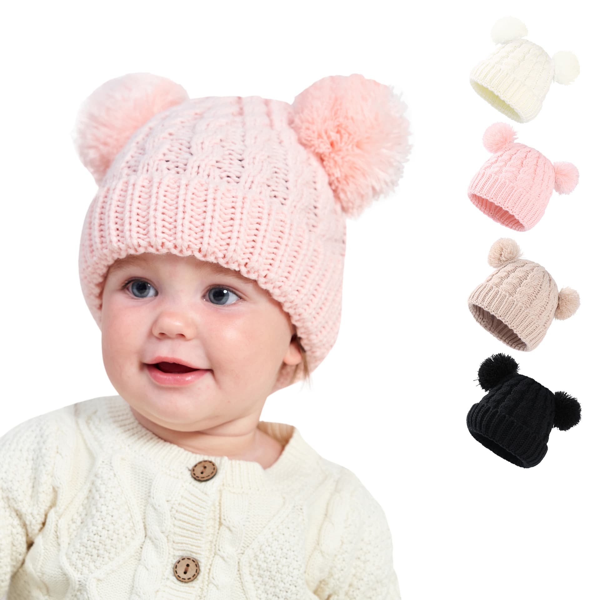 Baby clothing solid color twist acrylic yarn double ball children's hat