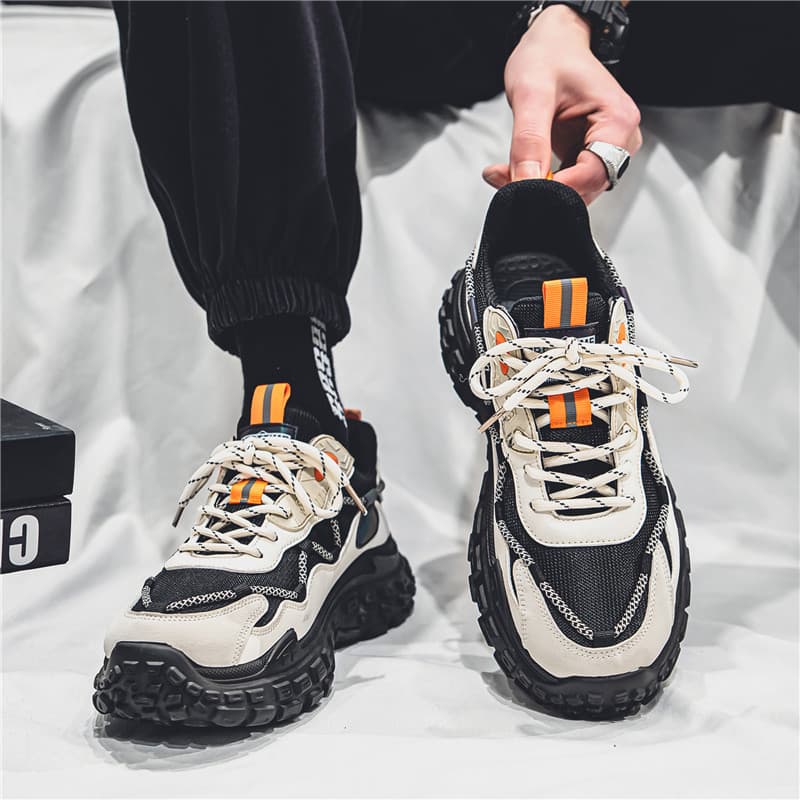 Summer Breathable Mesh Versatile Sports Casual Running Thick Sole Tire Dad Style Men's Trendy Shoes