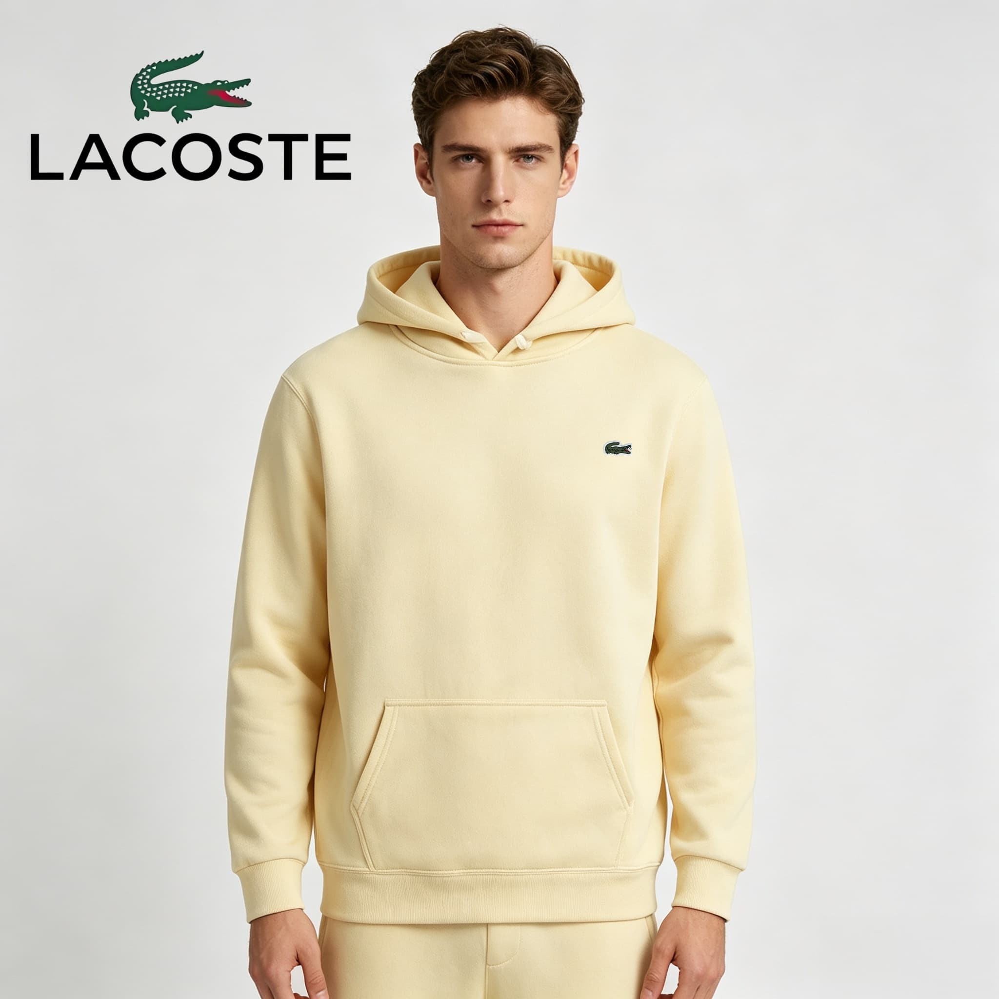 LACOSTE, Sweat à capuche homme, Printemps, Haut brodé crocodile de haute qualité, Sweat à capuche classique