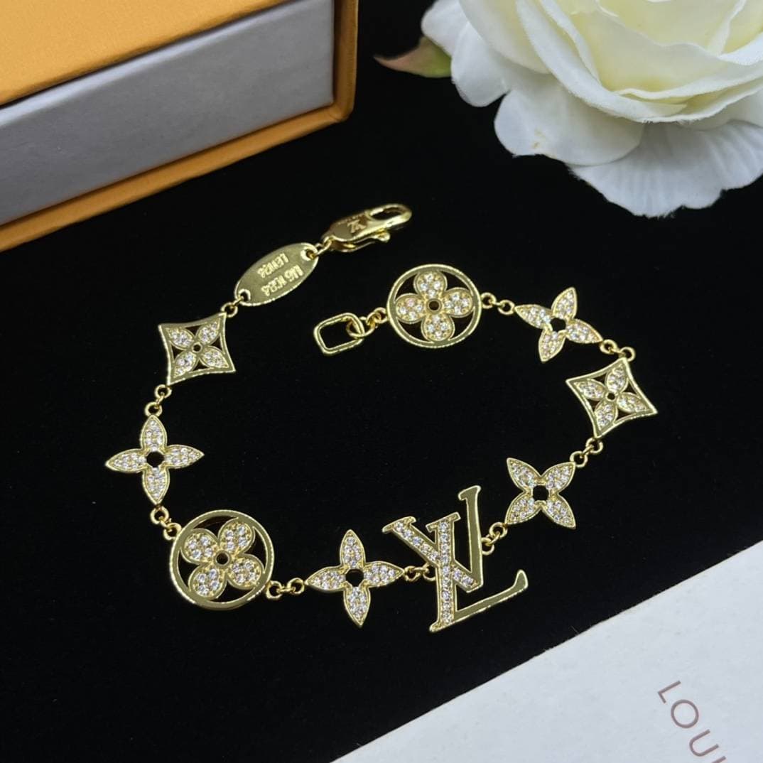 Bracelet de luxe pour couple, pour hommes et femmes, en acier inoxydable, à fleurs, tendance