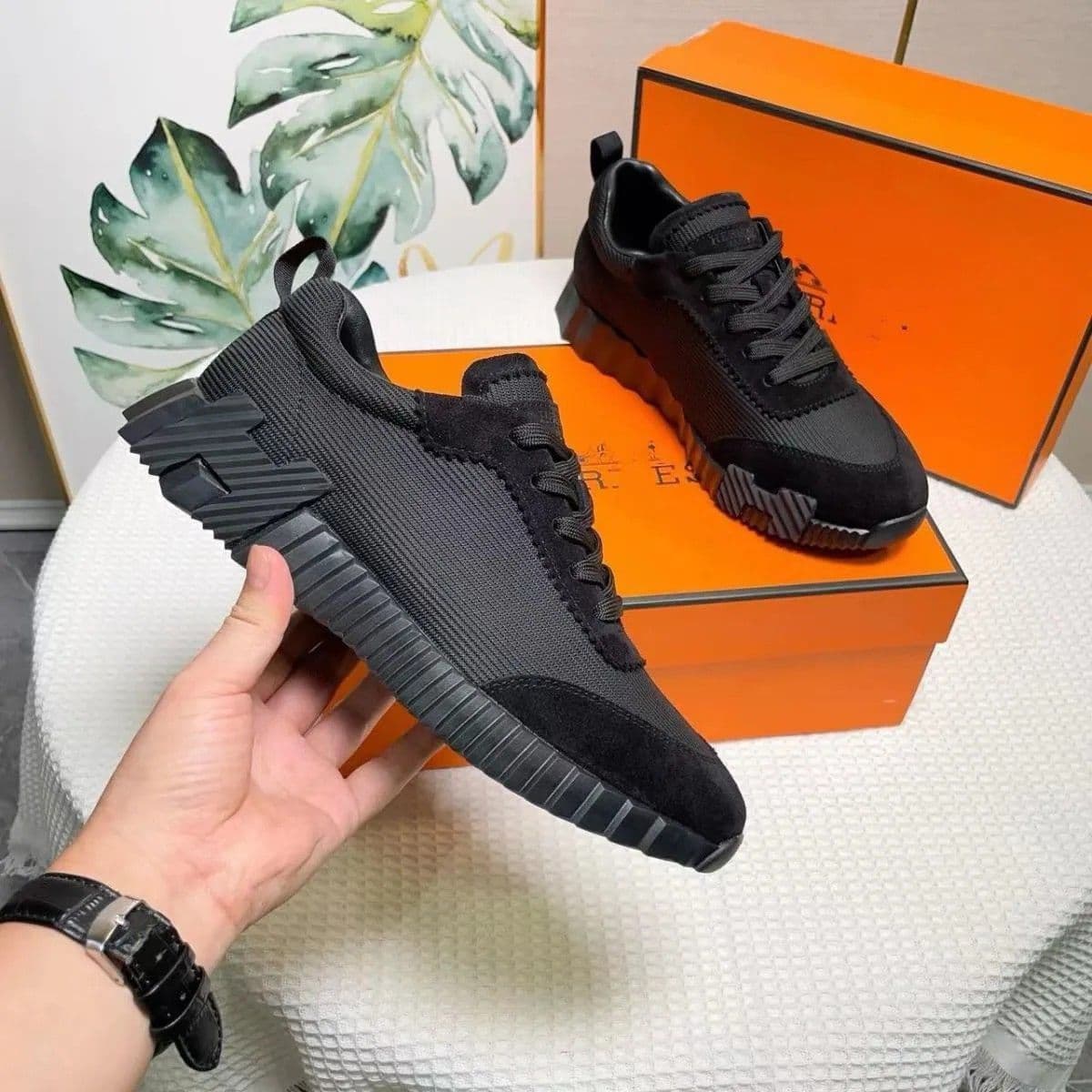 Version cuir de vache ~ Baskets blanches à blocs de couleurs H pour femmes 2025 Nouveau cuir véritable bout rond à lacets plat décontracté coupl